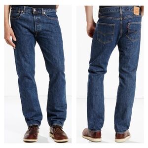 Levi Levi's 501 Original BUTTON FLY Straight Leg Jeans Men's 36 x 36 Long Cotton